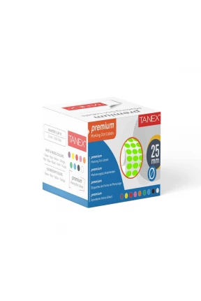 Tanex Nokta Etiket 25 mm 2500 Adet Floresan Yeşil