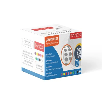 Tanex Nokta Etiket 25 mm 2500 Adet Gri