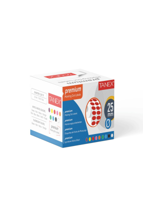 Tanex Nokta Etiket 25 mm 2500 Adet Kırmızı