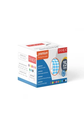 Tanex Nokta Etiket 25 mm 2500 Adet Mavi