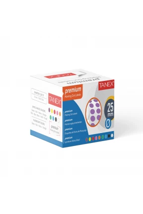 Tanex Nokta Etiket 25 mm 2500 Adet Mor