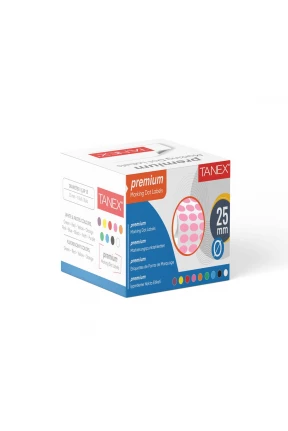 Tanex Nokta Etiket 25 mm 2500 Adet Pembe