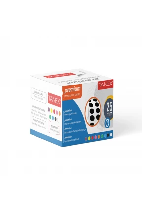 Tanex Nokta Etiket 25 mm 2500 Adet Siyah