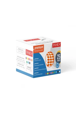 Tanex Nokta Etiket 25 mm 2500 Adet Turuncu