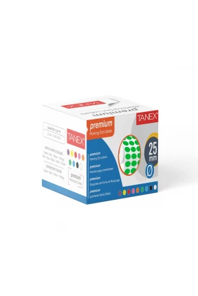 Tanex Nokta Etiket 25 mm 2500 Adet Yeşil