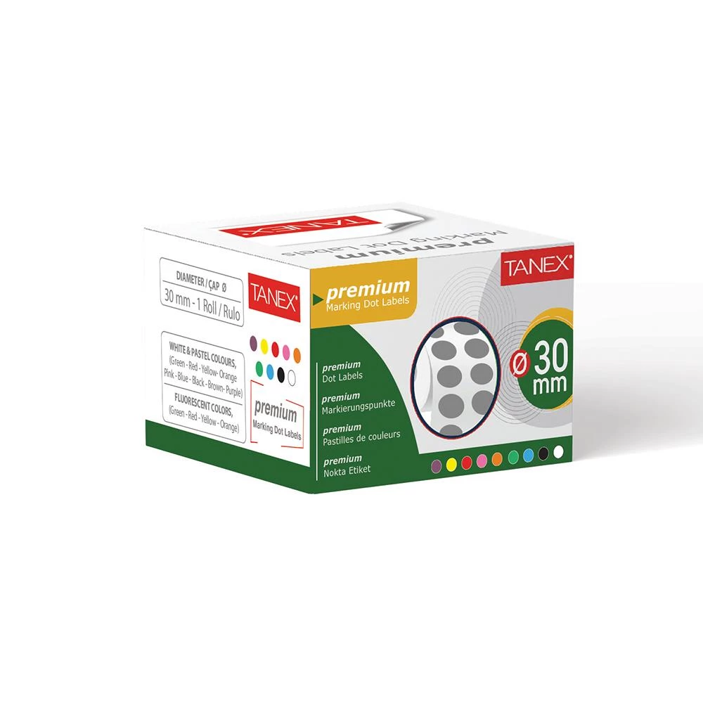 Tanex Nokta Etiket 30 mm 2000 Adet Gri Tanex Nokta Etiket 30 mm 2000 Adet Gri