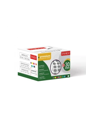 Tanex Nokta Etiket 30 mm 2000 Adet Gri