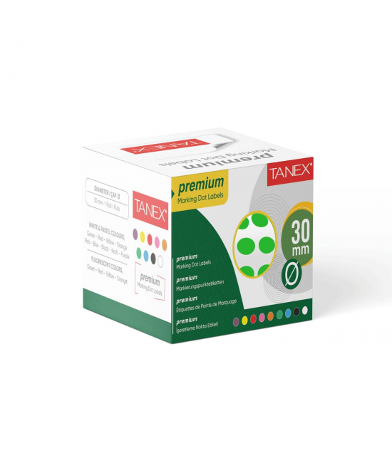 Tanex Dot Label 30 mm 2000 Pieces Green