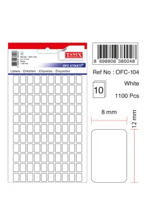 Tanex Ofc-104 Beyaz Ofis Etiketi