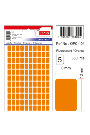 Tanex Ofc-104 Flo Turuncu Ofis Etiketi