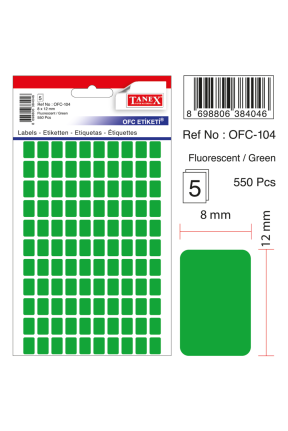 Tanex Ofc-104 Flo Yeşil Ofis Etiketi