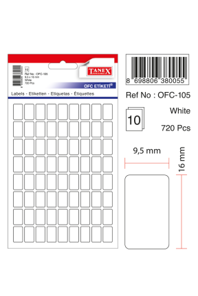 Tanex Ofc-105 Beyaz Ofis Etiketi