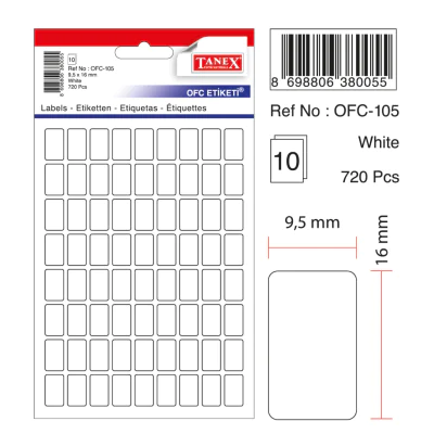 Tanex Ofc-105 Beyaz Ofis Etiketi
