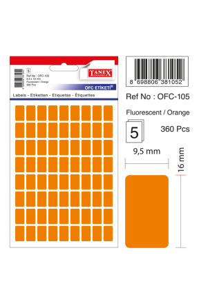 Tanex Ofc-105 Flo Turuncu Ofis Etiketi