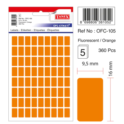 Tanex Ofc-105 Flo Turuncu Ofis Etiketi
