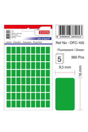 Tanex Ofc-105 Flo Yeşil Ofis Etiketi