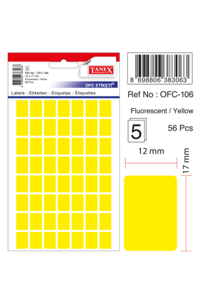 Tanex Ofc-106 Flo Sarı Ofis Etiketi