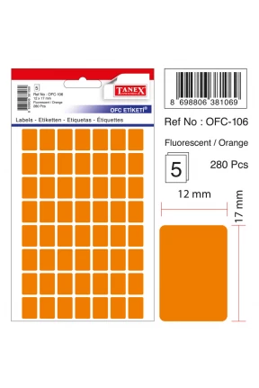Tanex Ofc-106 Flo Turuncu Ofis Etiketi