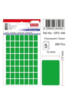 Tanex Ofc-106 Flo Yeşil Ofis Etiketi