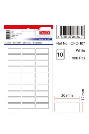 Tanex Ofc-107 Beyaz Ofis Etiketi