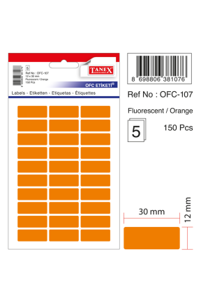 Tanex Ofc-107 Flo Turuncu Ofis Etiketi