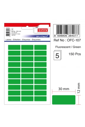 Tanex Ofc-107 Flo Yeşil Ofis Etiketi