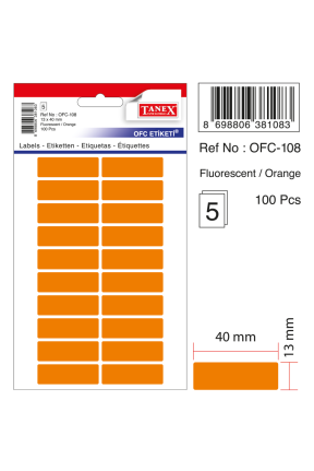 Tanex Ofc-108 Turuncu Ofis Etiketi