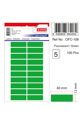 Tanex Ofc-108 Yeşil Ofis Etiketi