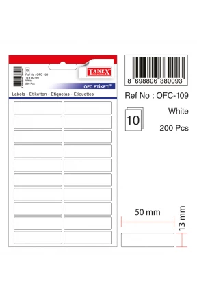 Tanex Ofc-109 Beyaz Ofis Etiketi