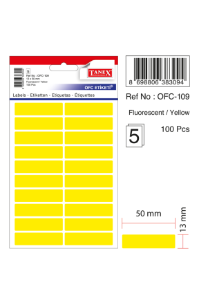 Tanex Ofc-109 Flo Sarı Ofis Etiketi