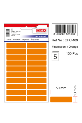 Tanex Ofc-109 Flo Turuncu Ofis Etiketi