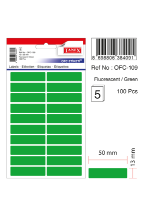 Tanex Ofc-109 Flo Yeşil Ofis Etiketi