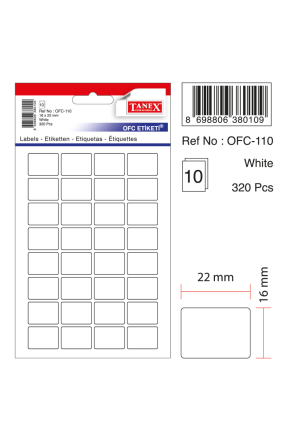 Tanex Ofc-110 Beyaz Ofis Etiketi