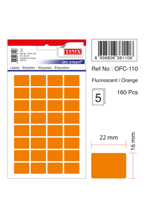 Tanex Ofc-110 Flo Turuncu Ofis Etiketi