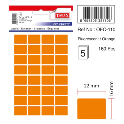 Tanex Ofc-110 Flo Turuncu Ofis Etiketi