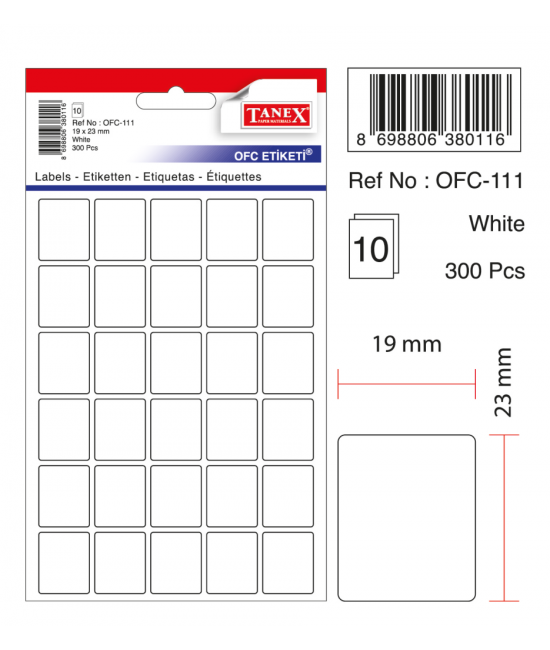 Tanex Ofc-111 White Office Label