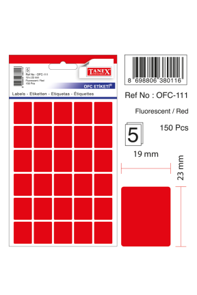 Tanex Ofc-111 Kırmızı Ofis Etiketi