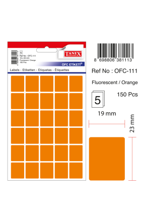 Tanex Ofc-111 Turuncu Ofis Etiketi