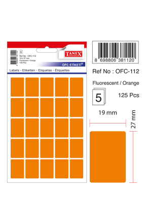 Tanex Ofc-112 Flo Turuncu Ofis Etiketi