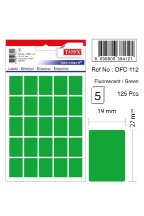 Tanex Ofc-112 Flo Yeşil Ofis Etiketi