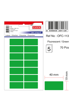 Tanex Ofc-113 Flo Yeşil Ofis Etiketi