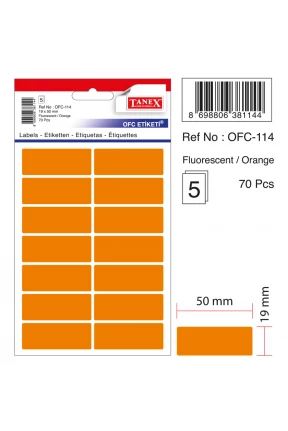 Tanex Ofc-114 Flo Turuncu Ofis Etiketi