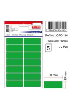 Tanex Ofc-114 Flo Yeşil Ofis Etiketi