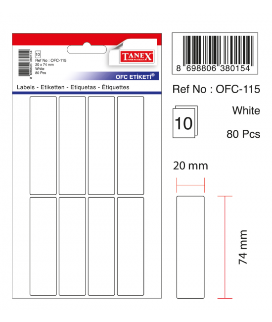 Tanex Ofc-115 White Office Label