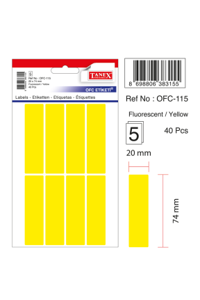 Tanex Ofc-115 Flo Sarı Ofis Etiketi