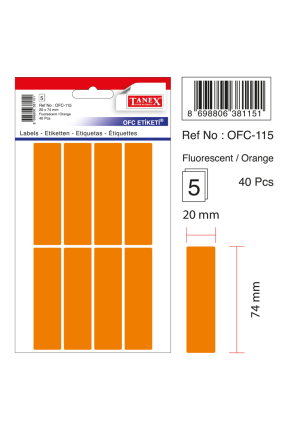 Tanex Ofc-115 Flo Turuncu Ofis Etiketi