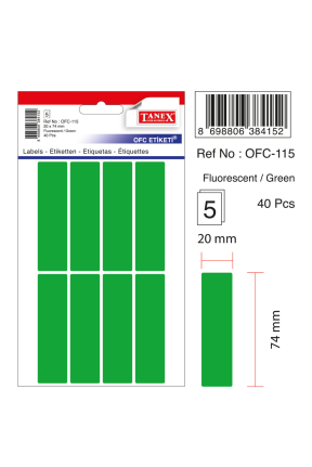 Tanex Ofc-115 Flo Yeşil Ofis Etiketi