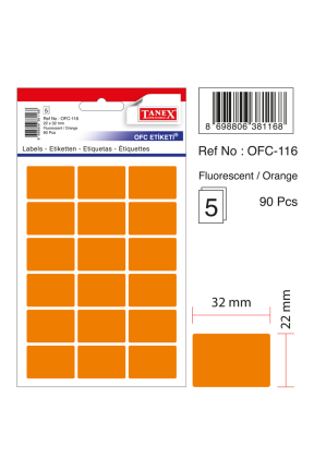 Tanex Ofc-116 Flo Turuncu Ofis Etiketi
