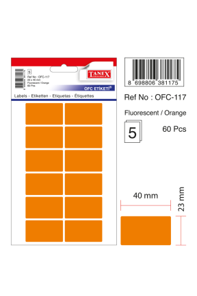 Tanex Ofc-117 Flo Turuncu Ofis Etiketi