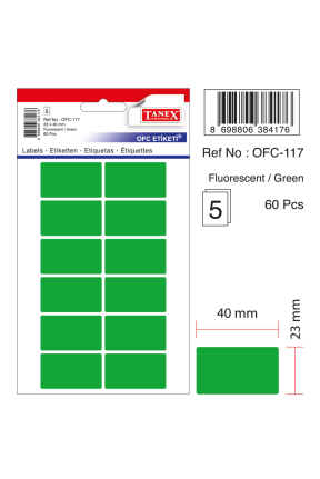 Tanex Ofc-117 Flo Yeşil Ofis Etiketi